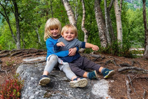 Siblings hugging each other