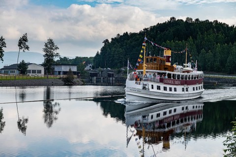 Tourist boat on the Telemark Canal