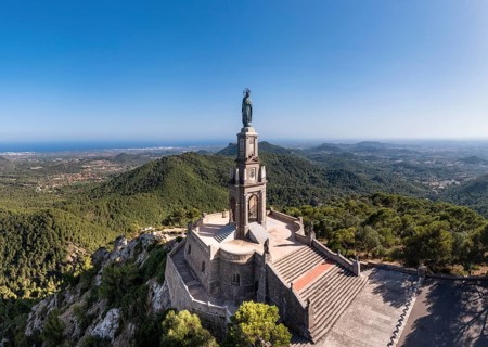 Aerial view Santuari de Sant Salvador monastery