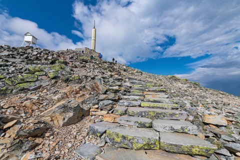 Summit installation on Gausta or Gaustatoppen highest mountain in Norway
