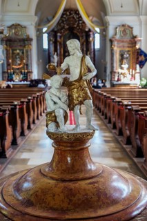 Baptismal font with John the Baptist