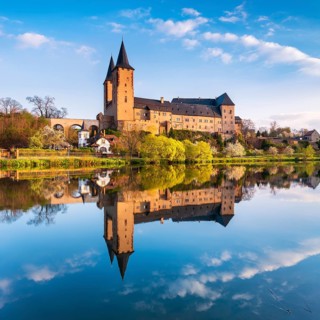 Rochlitz castle in the morning light