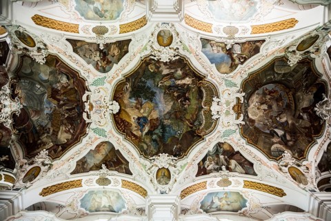 Interior view of the monastery church of St. Martin