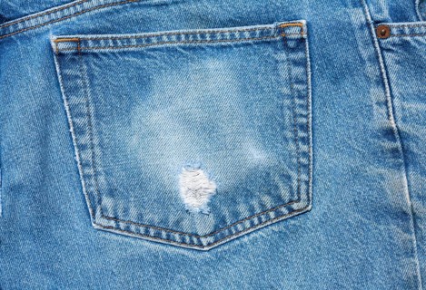 Old worn blue jeans