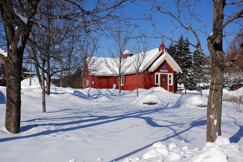 Former train station on the Trans Canada Trail