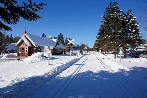 Former train station on the Trans Canada Trail
