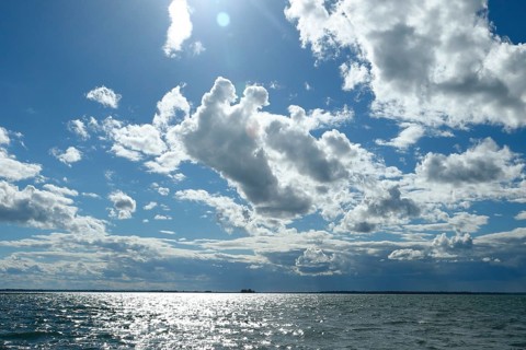 Cloudy sky over the Saint Lawrence River
