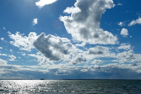 Cloudy sky over the Saint Lawrence River
