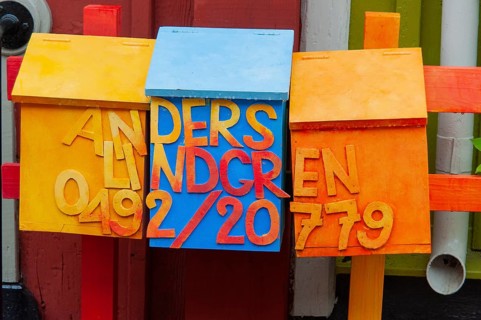 Colorful mailboxes in Vimmerby