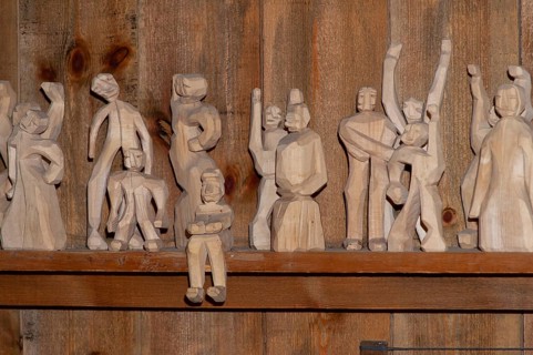 Carved wooden figures