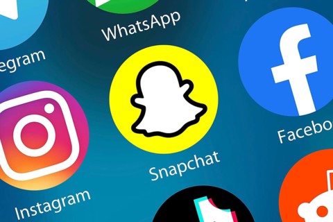 Snapchat logo social media icon social network on the internet background in Germany