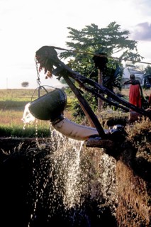 Bailing out water for agriculture purpose