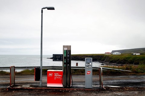 Gas station at the Atlantic Ocean