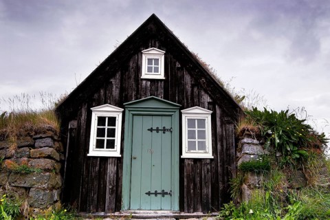 Grass sod house