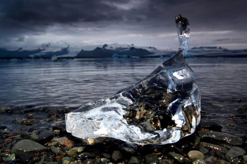 Ice chunks on the beach