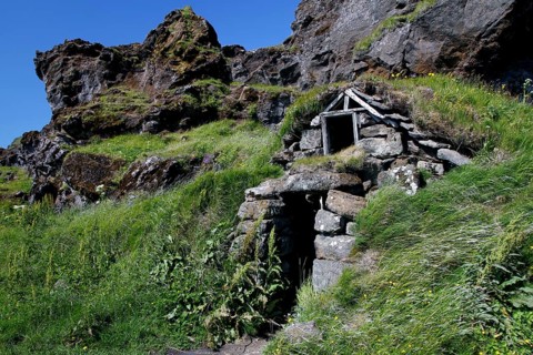 Grass sod house