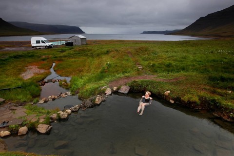 Natural pool at fjord