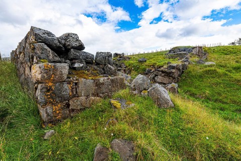 Ruins from a viking settlemnt in the Lofotr Viking Museum