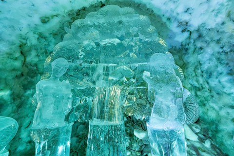 Colourful ice sculptures in the Permafrost kingdom