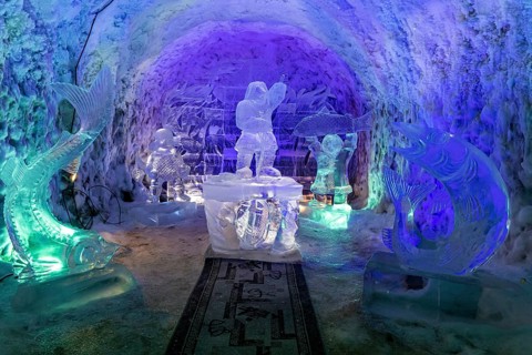 Colourful ice sculptures in the Permafrost kingdom