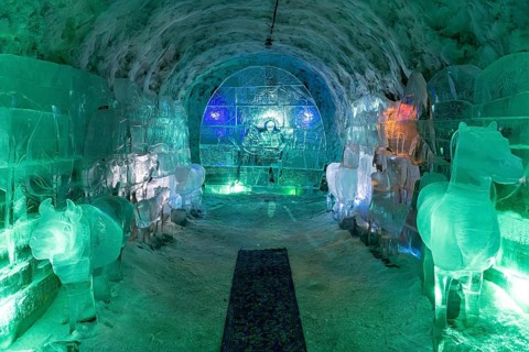 Colourful ice sculptures in the Permafrost kingdom