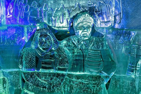 Colourful ice sculptures in the Permafrost kingdom