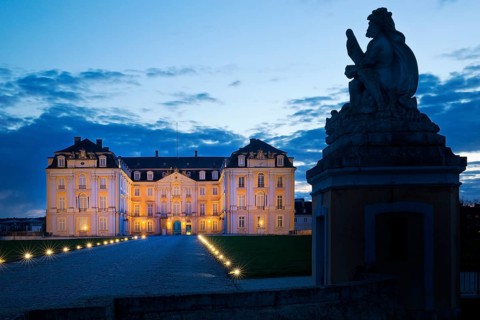 Augustusburg Castle in the evening