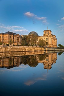 Reichstag with Spree river in morning light