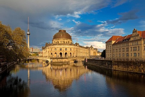 Bode Museum and Berlin TV Tower with Spree