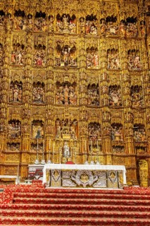 Golden main altar with biblical figures