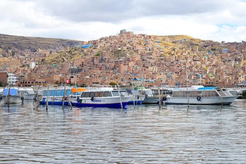Ships in the port of Puno