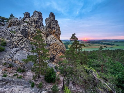 Rock formation Hamburger Wappen at sunrise