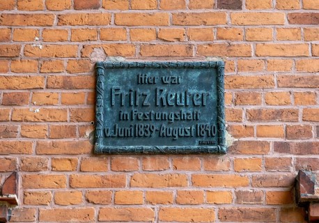 Commemorative plaques for Fritz Reuter and the March Revolution 1848 at Doemitz Fortress