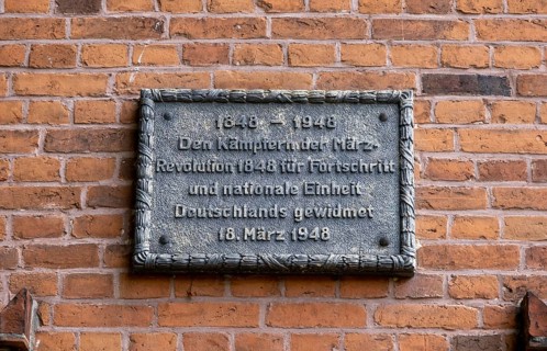 Commemorative plaques for Fritz Reuter and the March Revolution 1848 at Doemitz Fortress