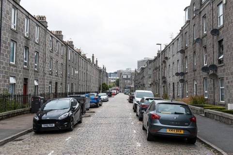 Uniform grey granite houses