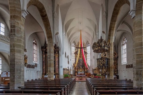 Interior of the parish church St. Marien