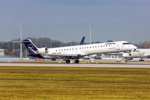 A Bombardier CRJ-900 of Lufthansa CityLine with the registration D-ACND at Munich Airport