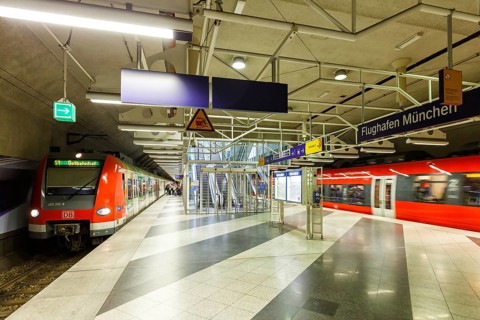 S-Bahn station Deutsche Bahn at Munich Airport