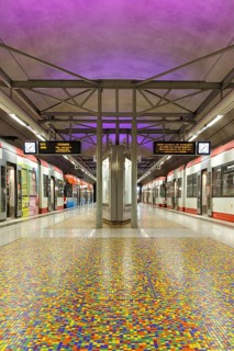 Light rail metro underground station Unionstrasse station in Dortmund