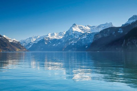View from Brunnen over the Lake of Uri towards Flueelen