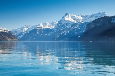 View from Brunnen over the Lake of Uri towards Flueelen