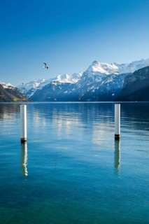 View from Brunnen over the Lake of Uri towards Flueelen