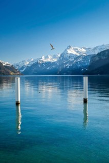 View from Brunnen over the Lake of Uri towards Flueelen