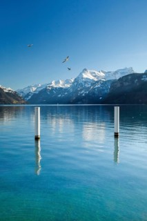 View from Brunnen over the Lake of Uri towards Flueelen