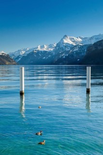 View from Brunnen over the Lake of Uri towards Flueelen