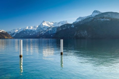 View from Brunnen over the Lake of Uri towards Flueelen