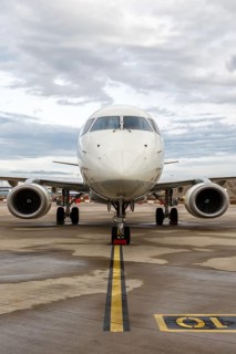 A German Airways Embraer 190 with the registration D-AJHW at Cologne Airport