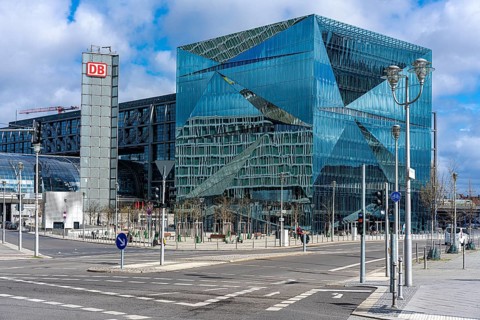 The innovative office building The Cube at Washingtonplatz