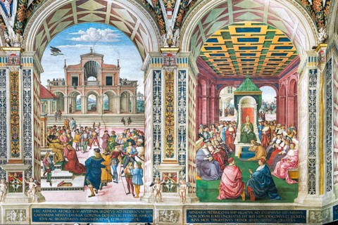 Piccolomini is crowned poet in Frankfurt by Emperor Frederick III