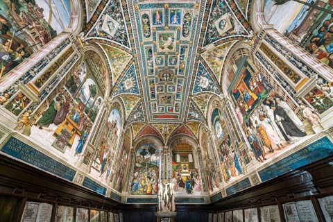 Vault and walls with frescoes on the life of Cardinal Enea Silvio Piccolomini